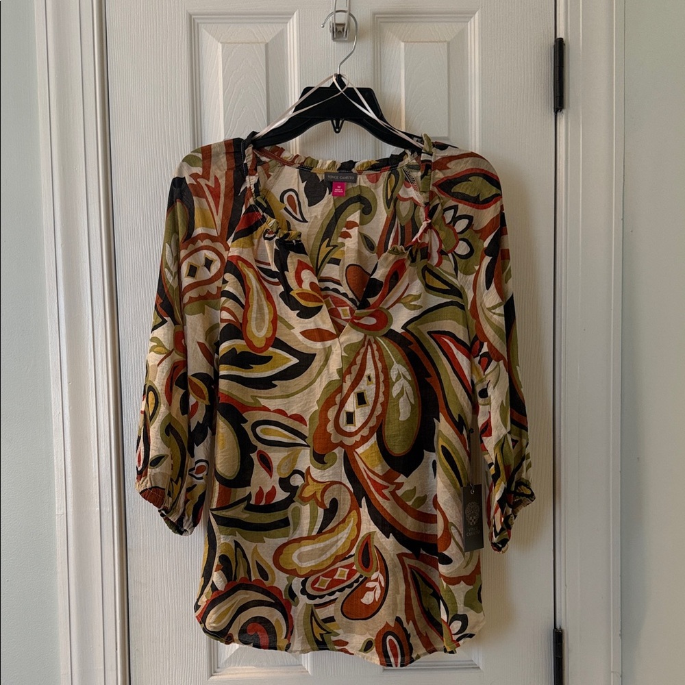 Vince Camuto Multicolor Paisley Blouse